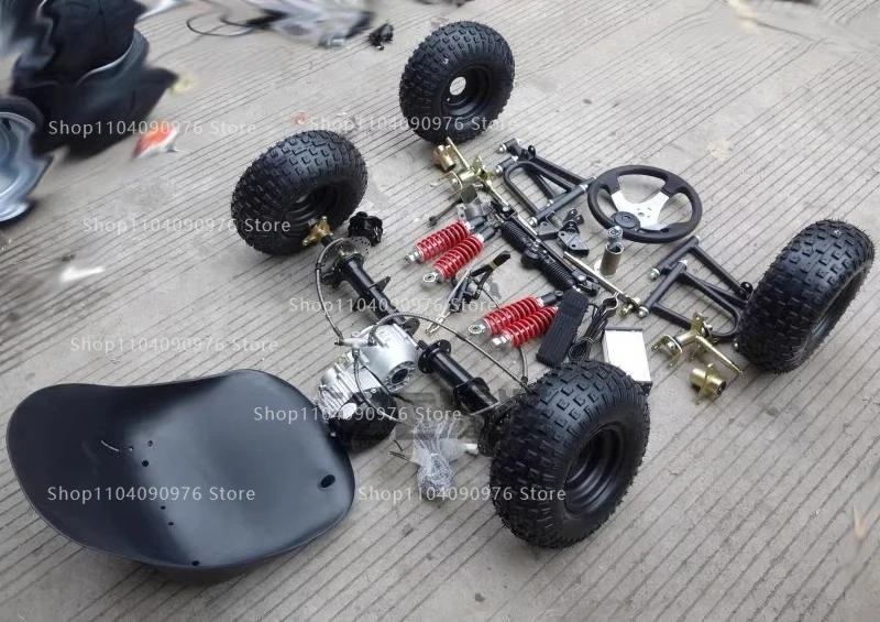 Accessoires de kart à quatre roues modifiés, bricolage, suspension avant, direction, arbre différentiel, moteur d'entraînement, essieu arrière, pneu de 6 pouces
