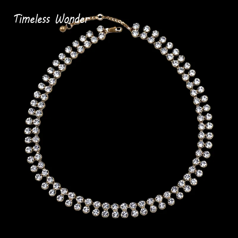 Timeless Wonder Fancy Crystal Zircon Geo Pave Necklace Women Designer Fine Jewelry Rare Top Trendy Gift Sweet Classy 2614