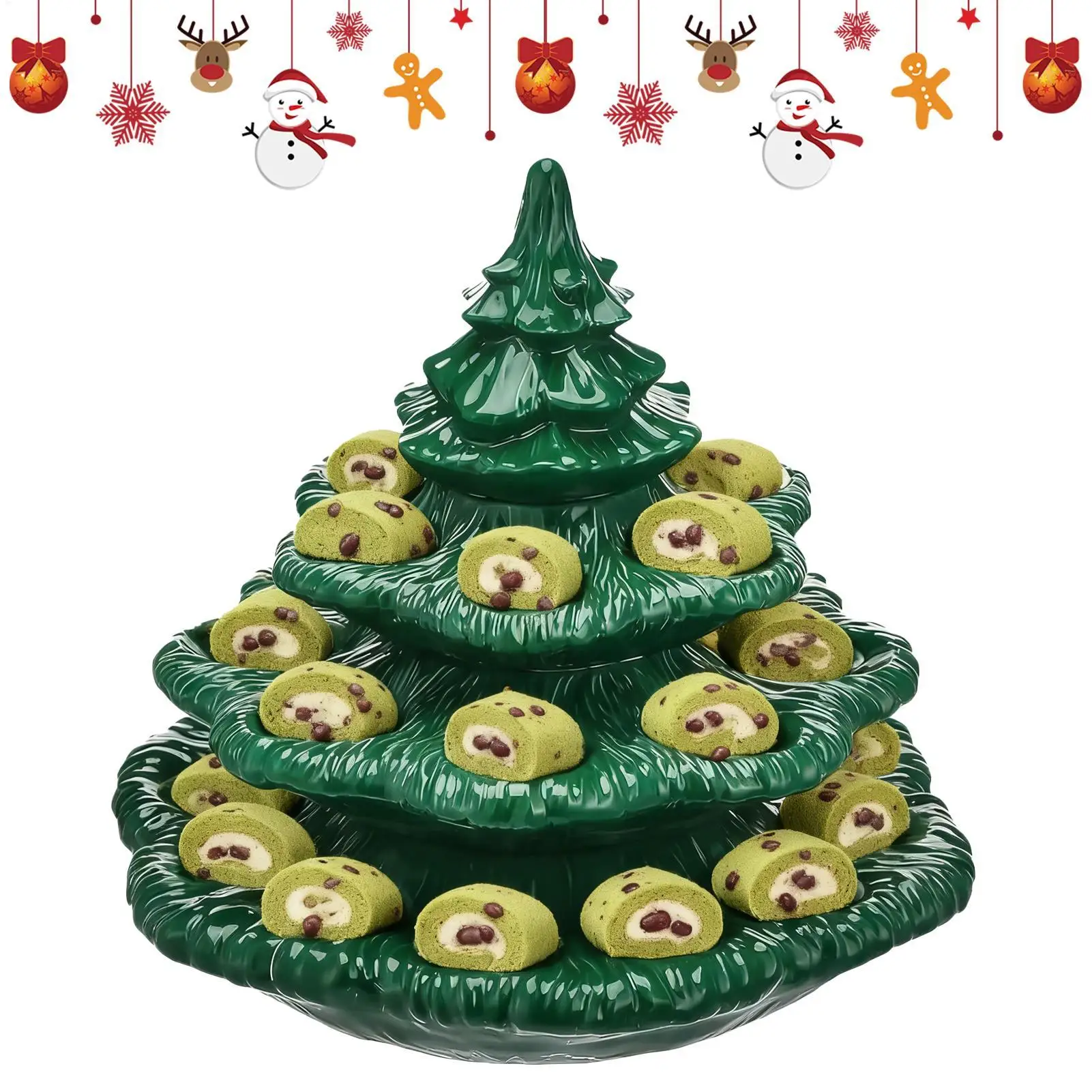 

Deviled Egg Tray 24-Hole Christmas Tree Shape Platter Deviled Egg Trays Platters for Easter Thanksgiving Holiday Gatherings