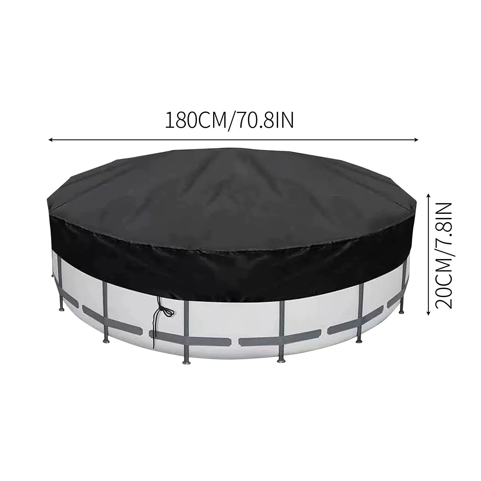 1-pack 6 FT ronde zwembadafdekking Zwembadafdekking voor bovengrondse zwembaden Voorraadtank Trampoline Waterdicht en stofdicht Sneeuwbestendig en