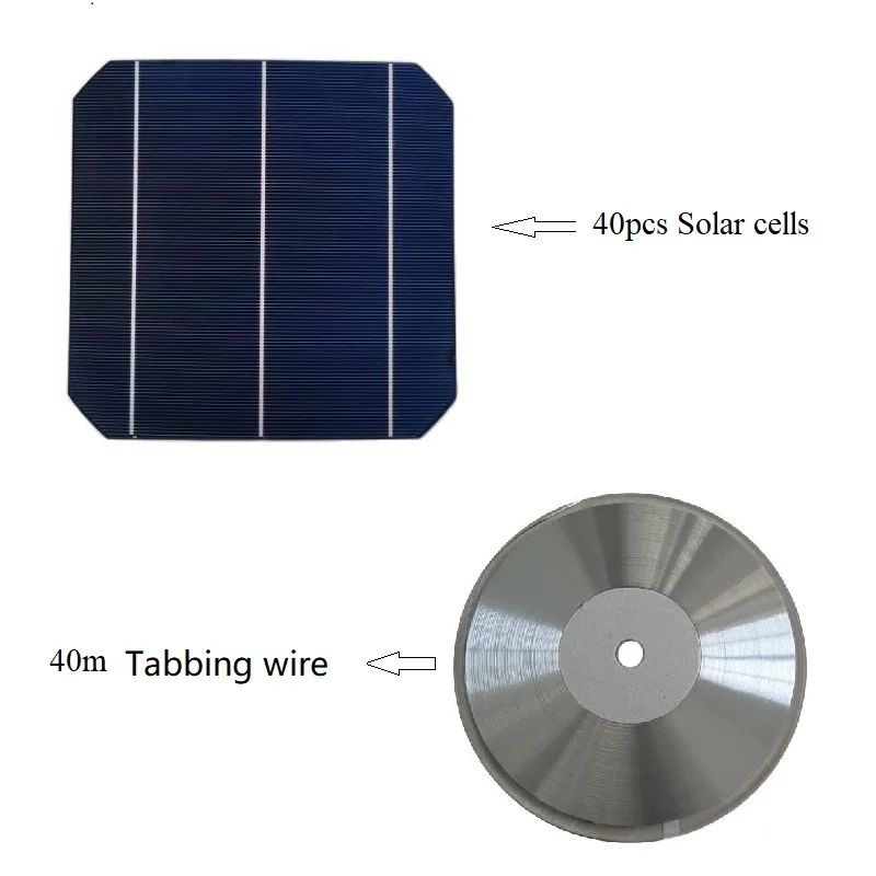 

40pcs Monocrystalline Solar Cells For Make 12V/18V Solar Panel A Grade 20% Efficiency Give Enough Tabbing wires Free Shipping