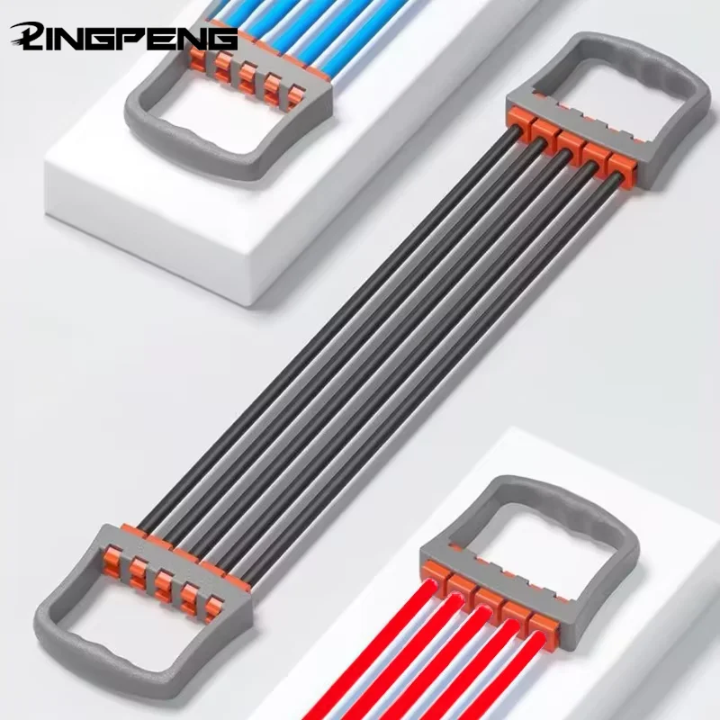Juego de entrenamiento de cuerpo completo: expansor de pecho con 5 bandas de resistencia extraíbles para Pilates, flexiones y entrenamiento muscular - Fortalecer