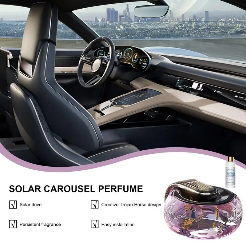 Solar Car Air Freshener Non-slip Solar-Powered Car Aromatherapy Car Dashboard Perfume Multipurpose Car Dashboard Air Freshener