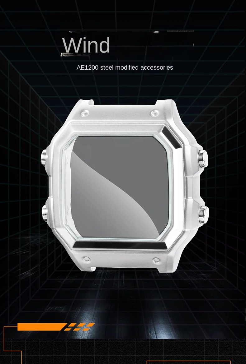 Für Casio AE1200 Gehäuse-Modifikationskit, Vollmetallgehäuse 3299, AE-1200 Lünetten-Glas-Wasserdichtungsring-Kit, 304 Edelstahlteile – Detail 3