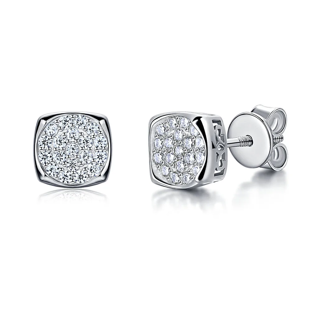 Apexelle Brand Classic Jewelry 925 Sterling Silver Stud Earrings For Women Moissanite Paved Surface Ear Earring Dainty Jewelry