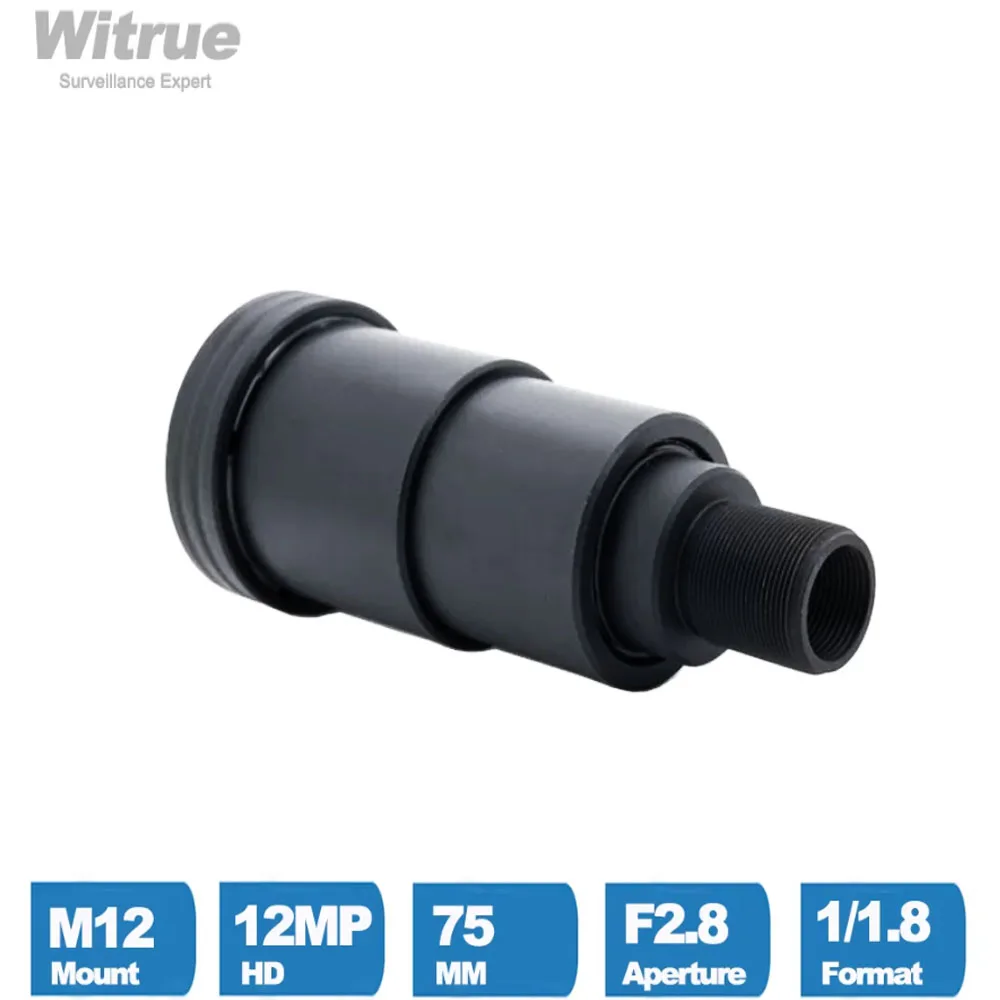 Witrue HD 4K Lens 12MP  75MM Long View Distance M12 Mount F2.8 1/1.8