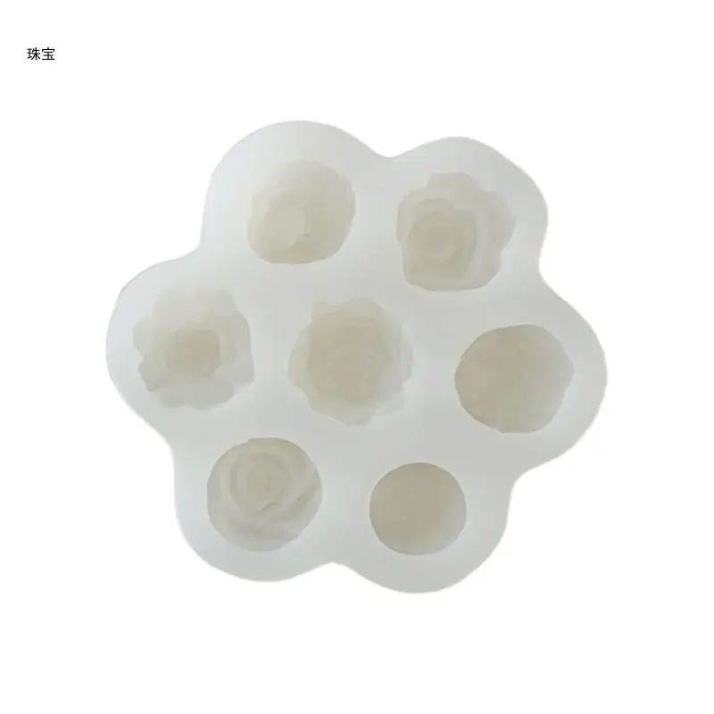 

X5QE Rose Peony Flower Epoxy Mold Making Soap Gypsum Resin Home Decorations