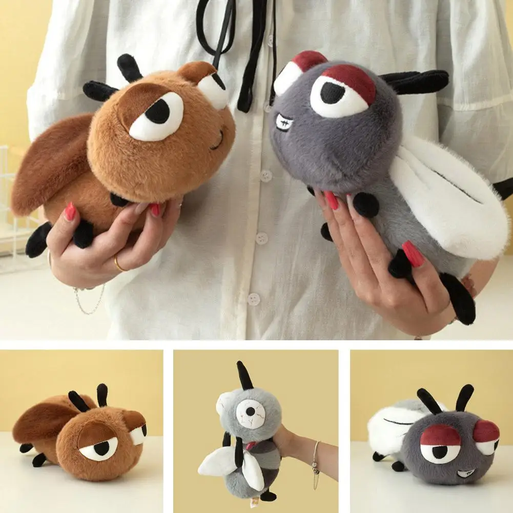 Ugly Cute Summer Bug Plush Toy 24cm Soft Fluffy Mosquito Roach Fly Stuffed Doll Weird Insect Stress Relief Funny Plush Toy