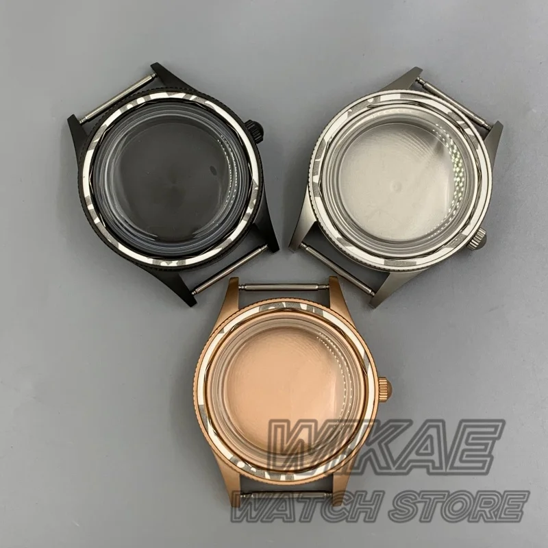40mm Vintage 50 FATHOMS Sandblast Diver Watch Case Domed K1 Glass Fit NH34 NH35 NH36 DG2813 ETA2824 PT5000 Miyota9015 Movement