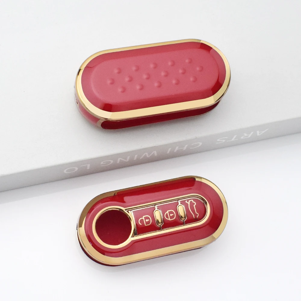 

TPU Car Flip Key Case Cover for Fiat Ducato 500 500L Panda Grande Punto Lancia Musa Auto Shell Fob Keychain Accessories
