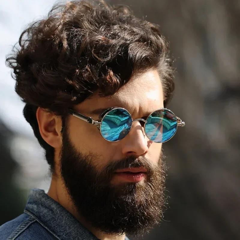 المعادن خمر الشرير نمط النظارات الشمسية الرجال الرجعية الجولة Y2K Cyberpunk النساء نظارات شمسية نظارات حديثة الطراز Gafas Sol Mujer UV400 очки