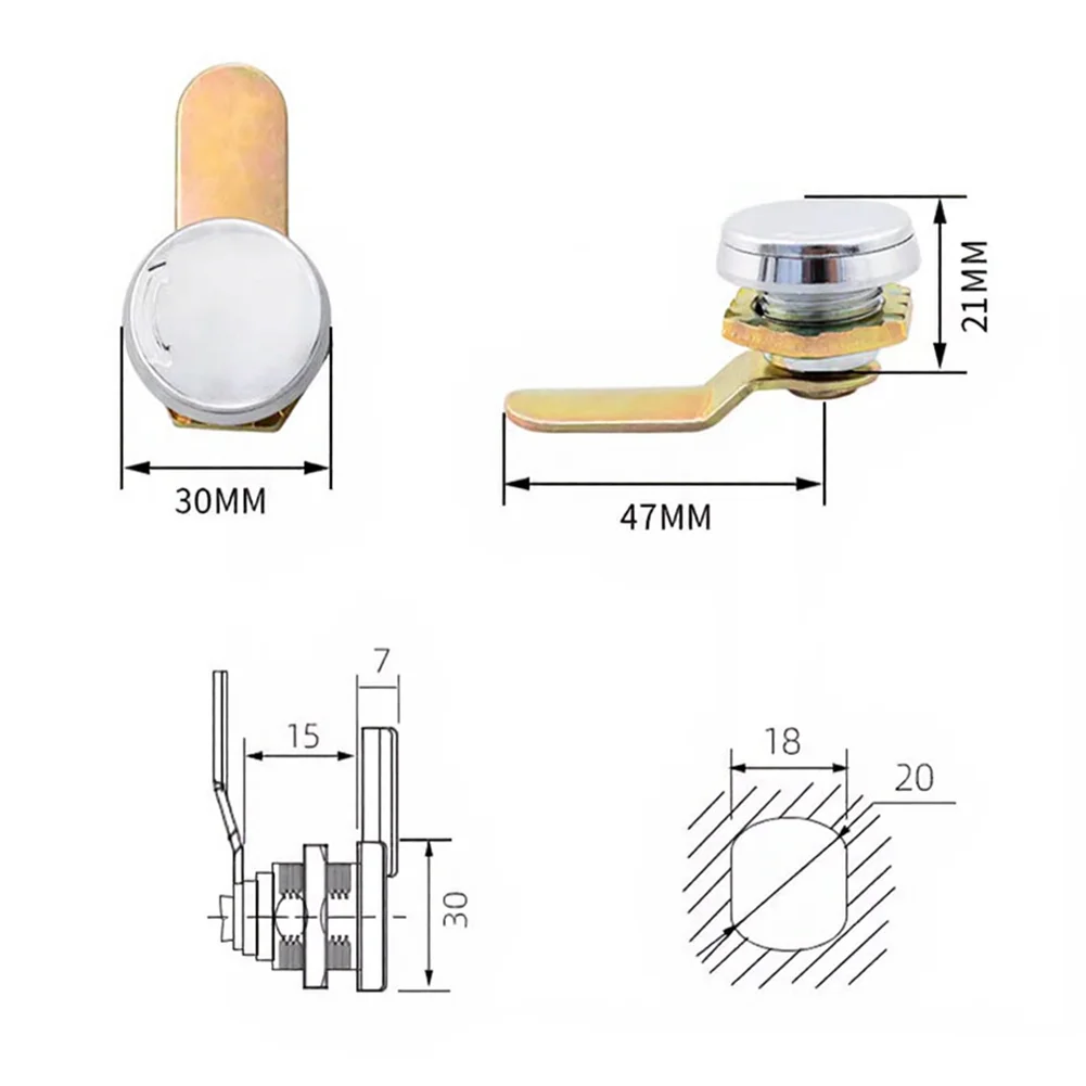 Cross-Shaped Rotating Zinc Alloy Lock With Sliding Cover For Electrical Cabinets For Meter Boxes, Distribution Box