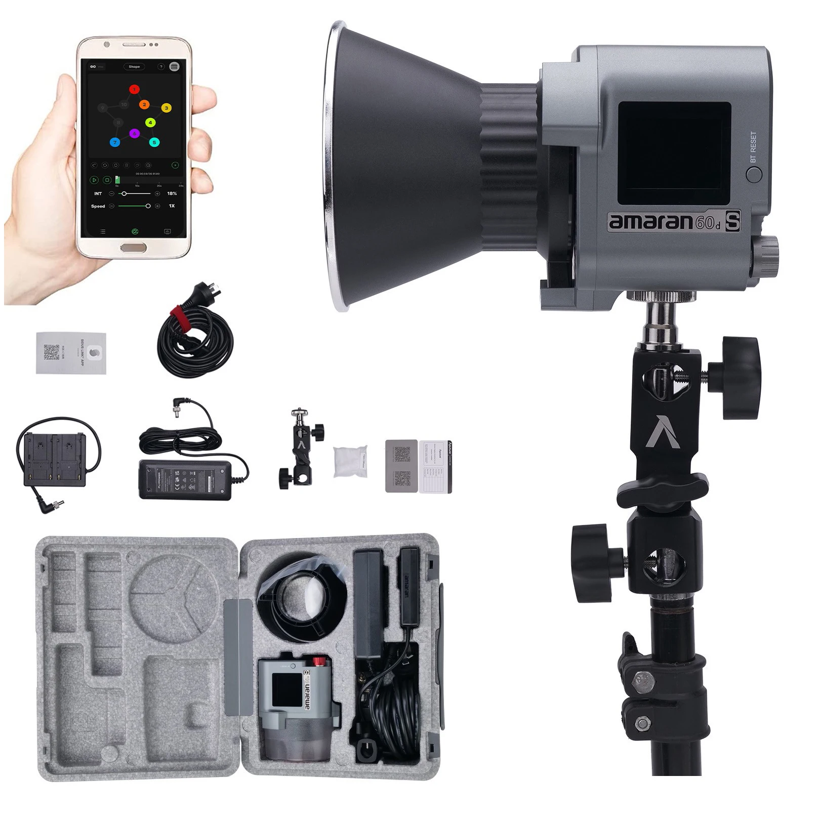 Aputure أماران 60x 60D LED الفيديو الضوئي استوديو مصباح ليد 60 واط التصوير الإضاءة للكاميرا فيديو إضاءة صور