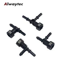 7.89 ID6 Car Fuel Quick Hose Connector Tee Joint Fuel Pipe Coupler Quick Connect Rubber Nylon Oil Tube Adapter