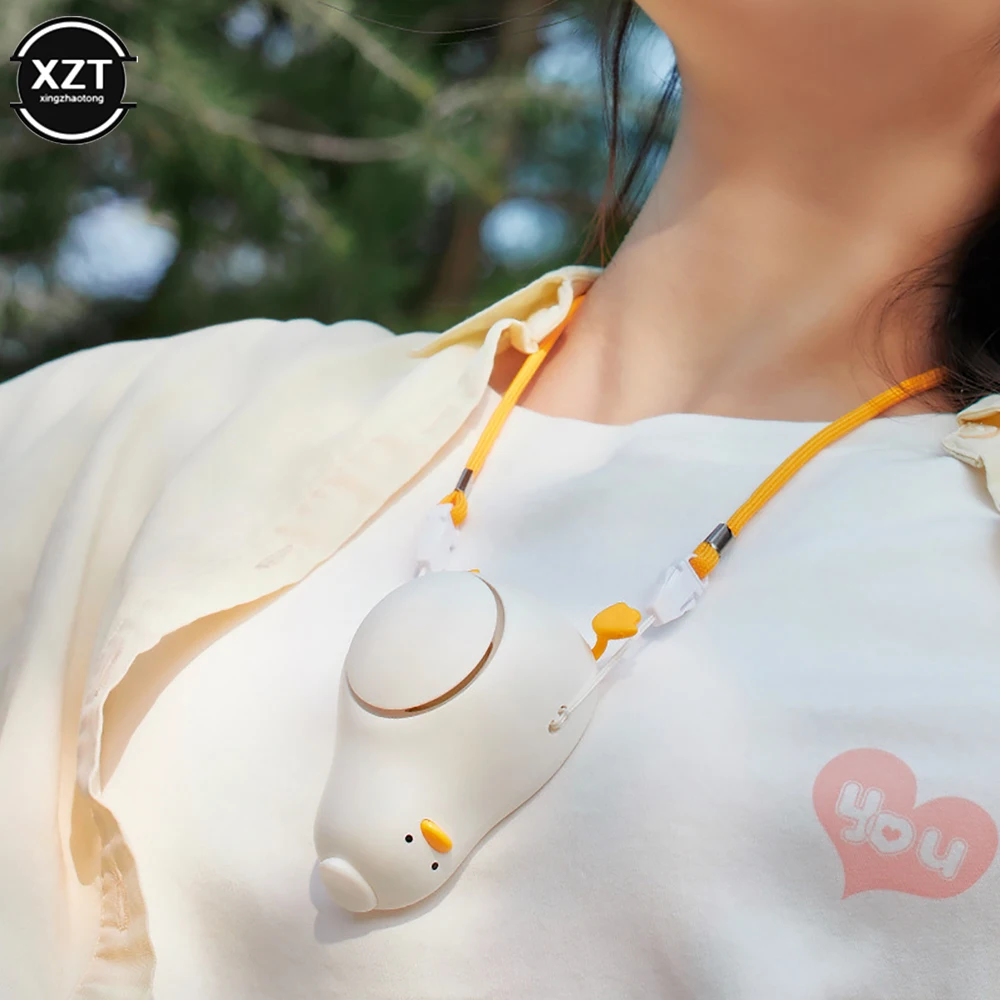 

Three-speed Mini USB Fan Cute Duck Outdoor Mini Creative Desktop Office Mute Charging Portable Handheld Neck Fan for Outdoor
