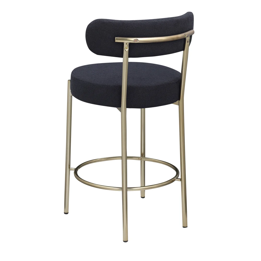 Furniture Modern Sherpa Counter Height Stools Set of 2, Uphsoltered 26" Seat Height Barstools