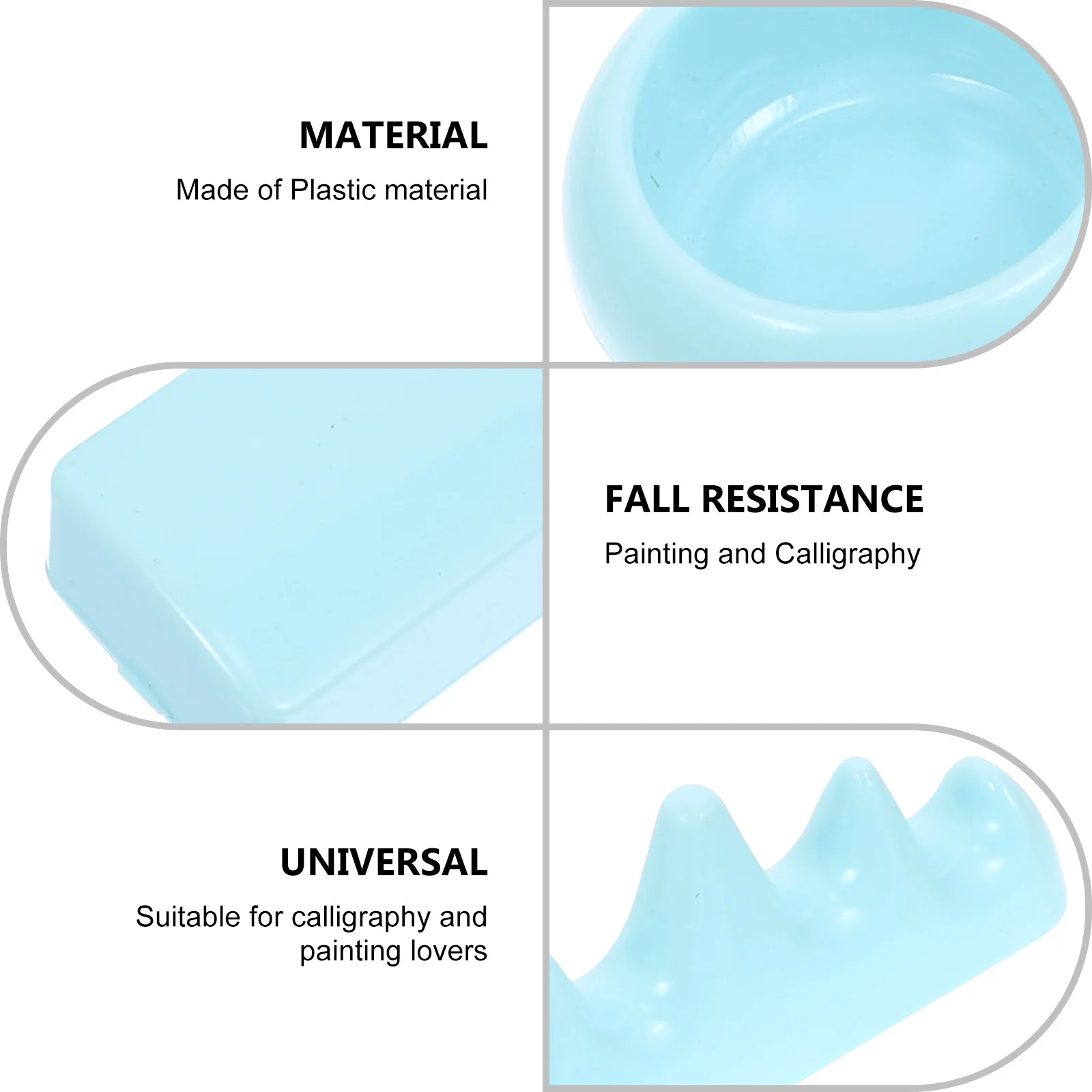 

4Pcs Modern Art Paperweights and Pen Holder Set Lightweight Portable Chinese Four Precious Articles Plastic Water