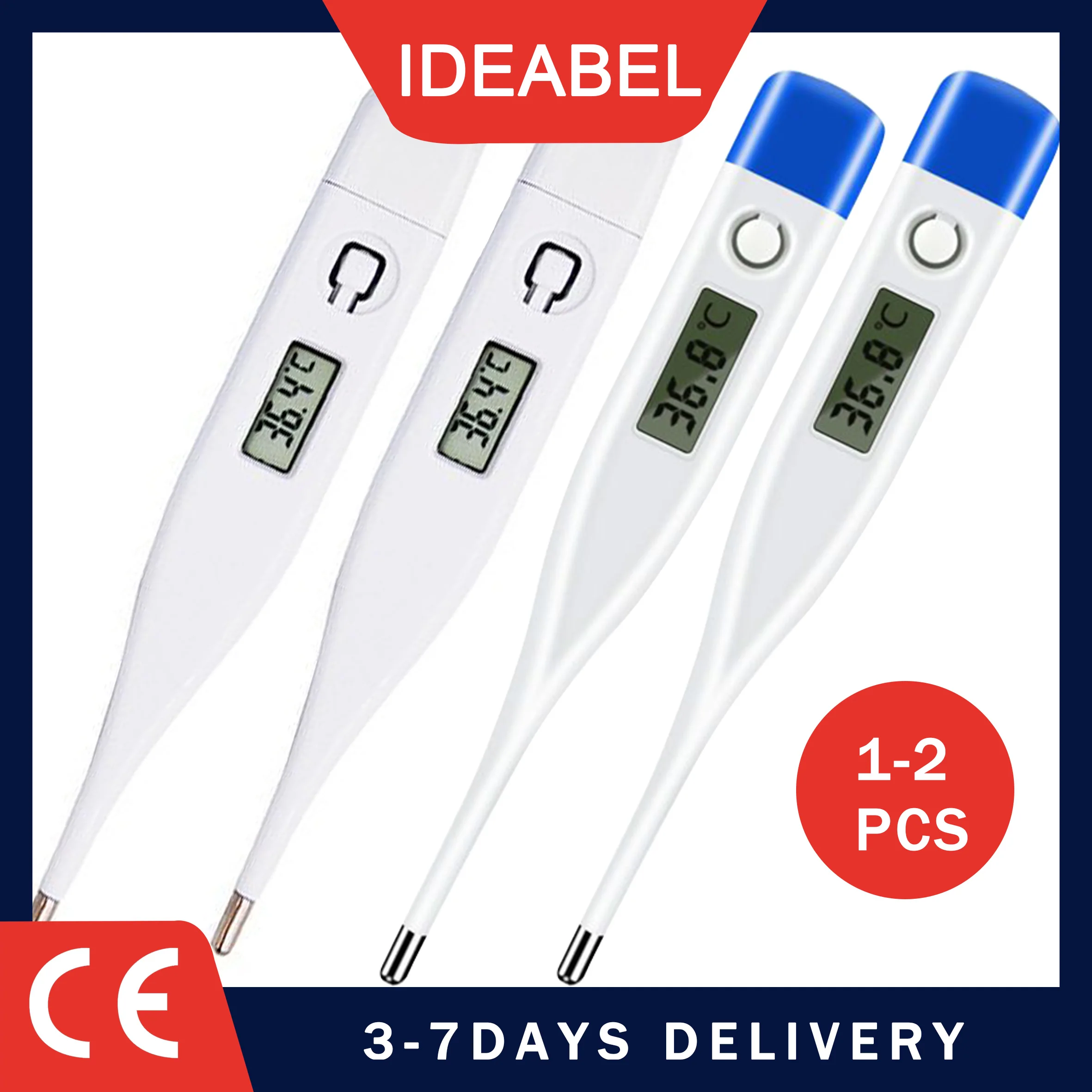 

IDEABEL 1-2P Convenient Storage Hard Head Sick Fever Measurement Thermometer Useful Clear And Clear Childrens Armpit Thermometer