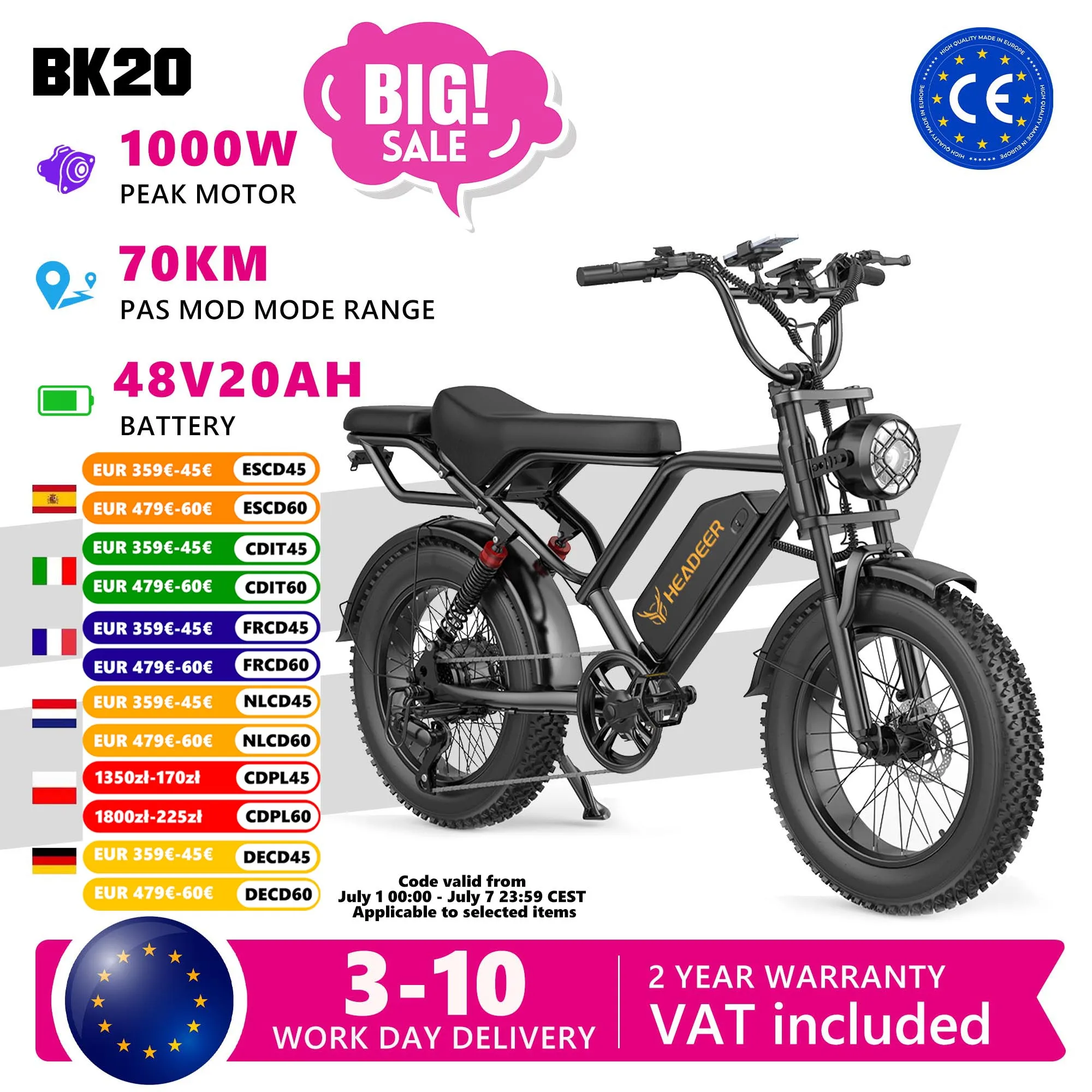 20 Zoll Elektrofahrrad für Erwachsene, Elektro-Mountainbike, 48V 20AH Akku …