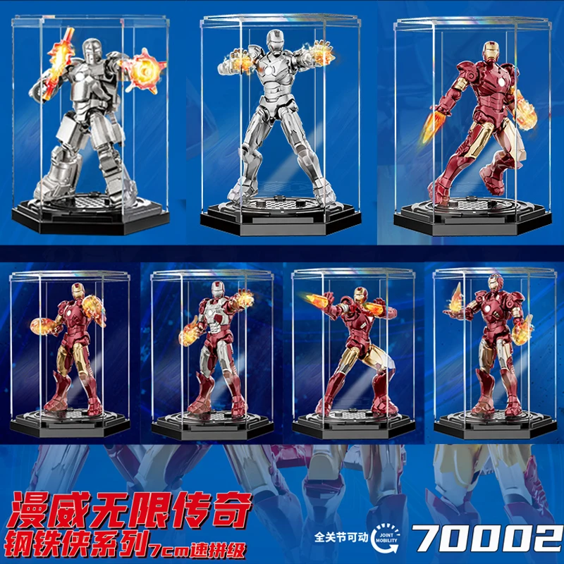 Oryginalny Iron Man Blocks Bricks Building Piston MK8 MK9 MK10 MK11 MK12 MK13 MK14 Legends Tony Stark DIY Toys Model Figurka akcji