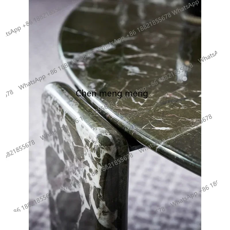 C88 Italian minimalist Green green natural marble light luxury high-end designer round coffee table