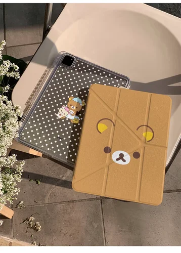 Imagen 2 del producto Funda con diseño de oso blanco con puntos y ranura para bolígrafo para iPhone iPad Mini 4 5 6 7 iPad 5 6 7 8 9 10 Air 1 2 3 4 5 6 7 M2 M3 A16 Pro M4 M5