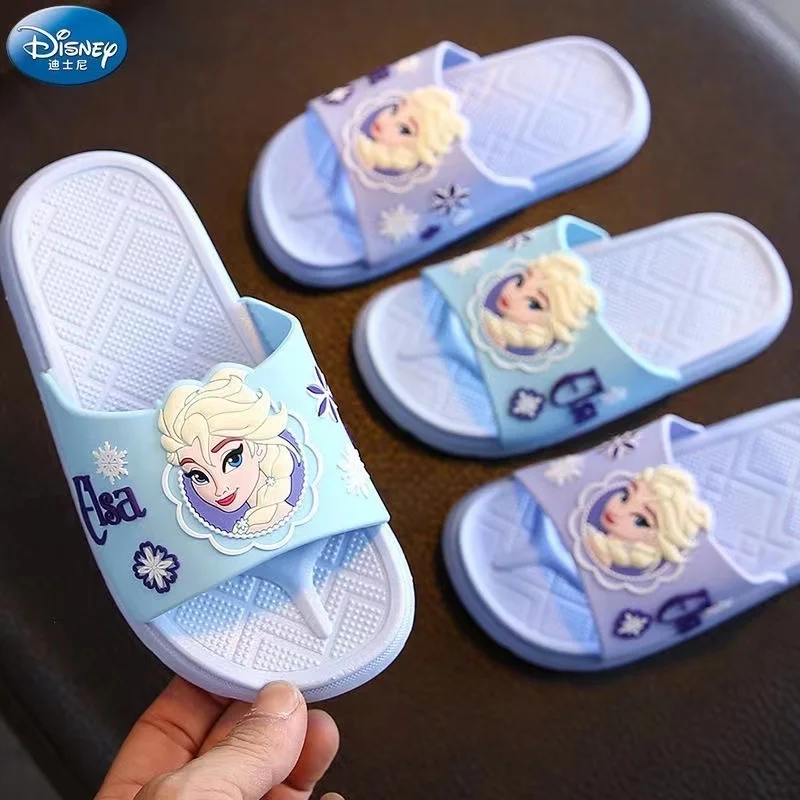 Summer Baby Girls Slippers Cartoon Frozen Elsa Minnie Mouse Princess Kids Indoor Outdoor Home Shoes Soft Beach Children Shoes