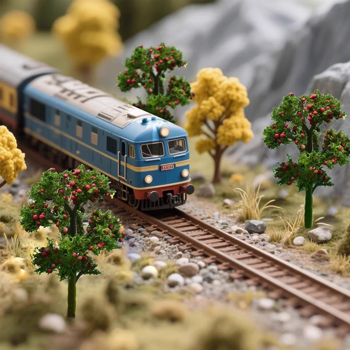 5 STKS 7/9 CM Kunstmatige Appelboom Model Miniatuur Fruitbomen Voor Landschap Poppenhuis Zandtafel Accessoire Plant Landschap Decor