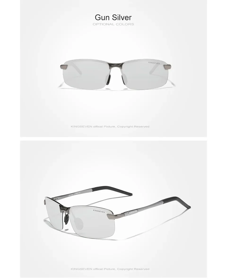 KINGSEVEN Marke Upgrade männer Aluminium Sonnenbrille Hohe Qualität Polarisierte Randlose Einfache Outdoor Sport Brillen – Detail 9