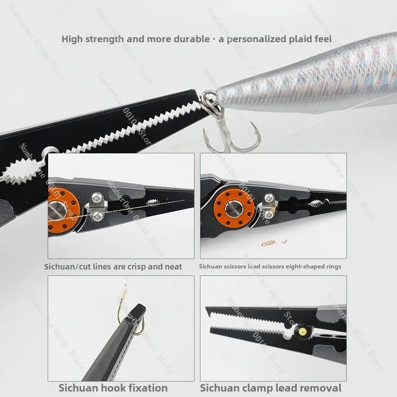 Multifunctional Aluminum Alloy Luya Pliers Fishing Straight Nozzle Flat Hook Picking Pliers Long Nozzle