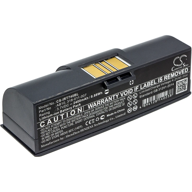 Batterie de scanner de codes-barres 3.7V 2400mAh 318-011-007 AB10 pour Intermec 700 Mono, 730 couleurs