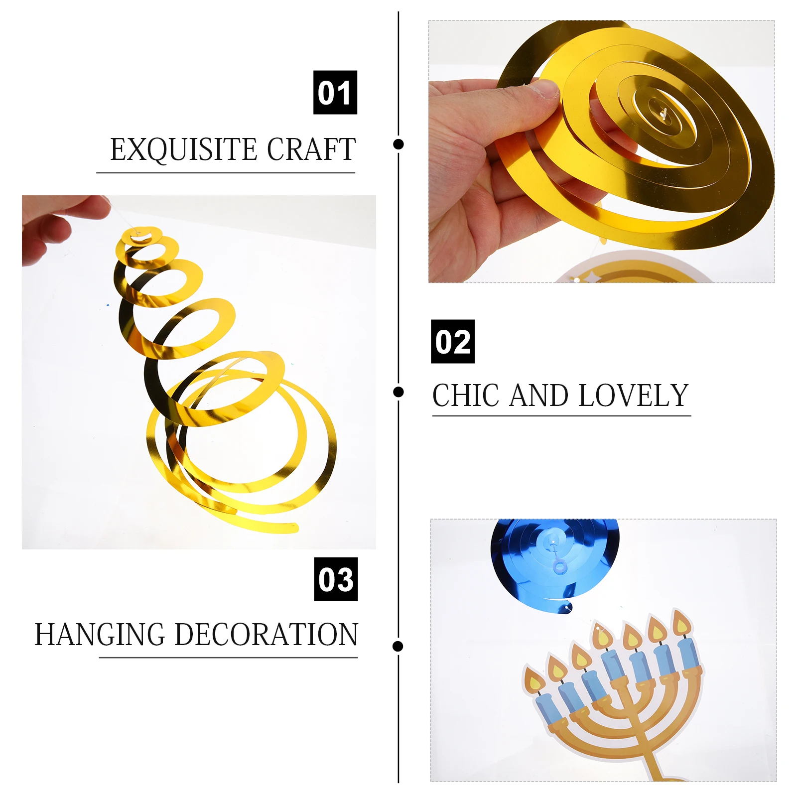 

30pcs Hanging Decorations Decorations Hanukkah Party Supplies Streamers Ribbon Festive Hanukkah Streamers Atmosphere