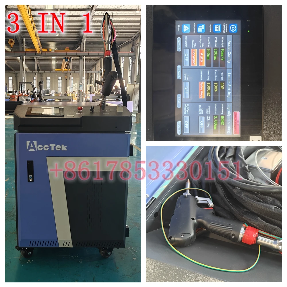 

Factory Sale 3 In 1 Laser Cleaning Welding Cutting Machine 1500W Metal Welding Rust Cleaner