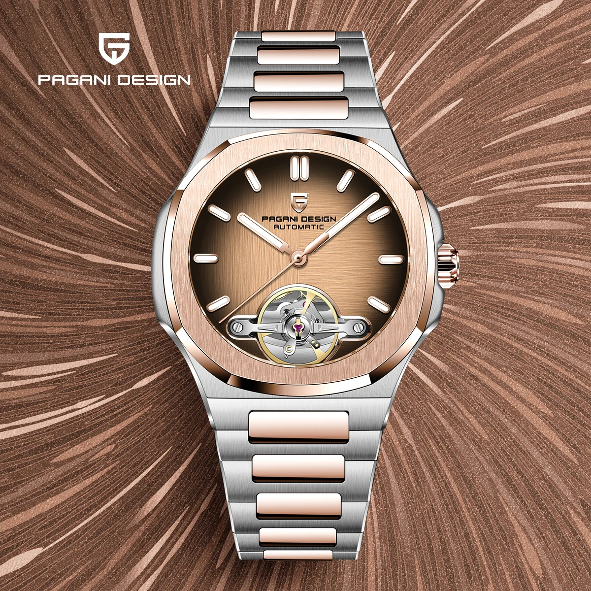 

New PAGANI DESIGN Gold Men's Watch Luxury Automatic Watch For Men Skeleton Tourbillon waterproof Mechanical Wristwatches Men