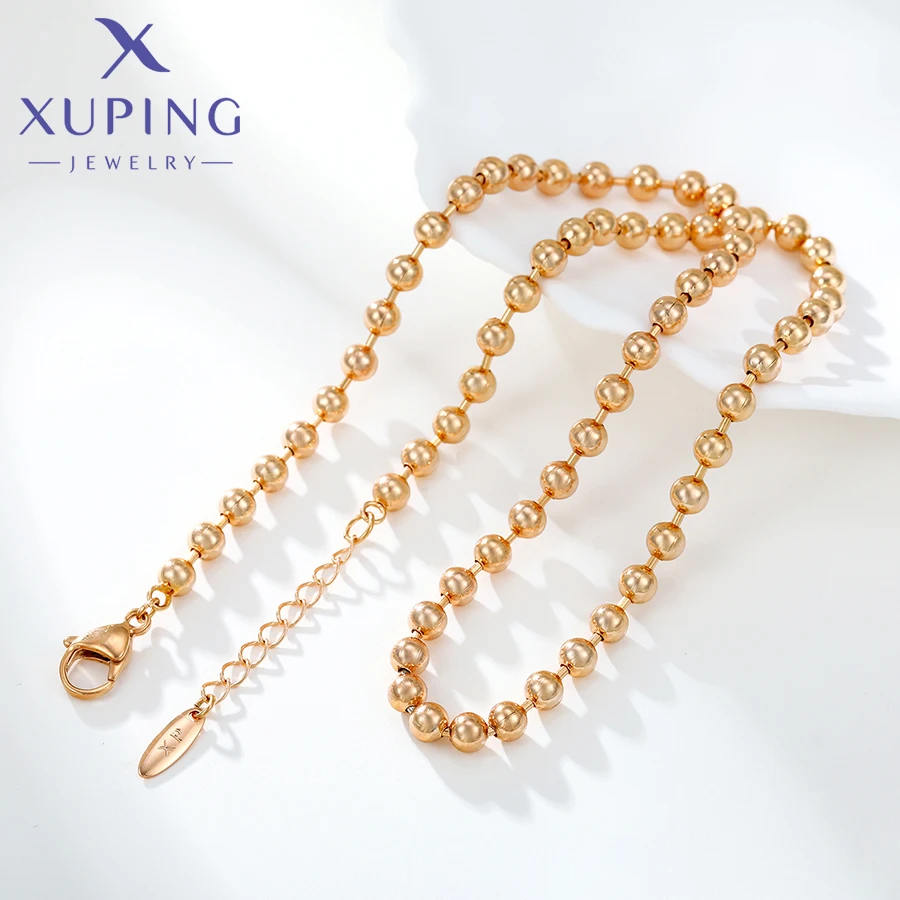 Xuping-Collier en Alliage de Cuivre avec Perle de 45cm pour Femme, Bijoux en Or, Cadeau Exquis, Nouvelle Collection, X000881921