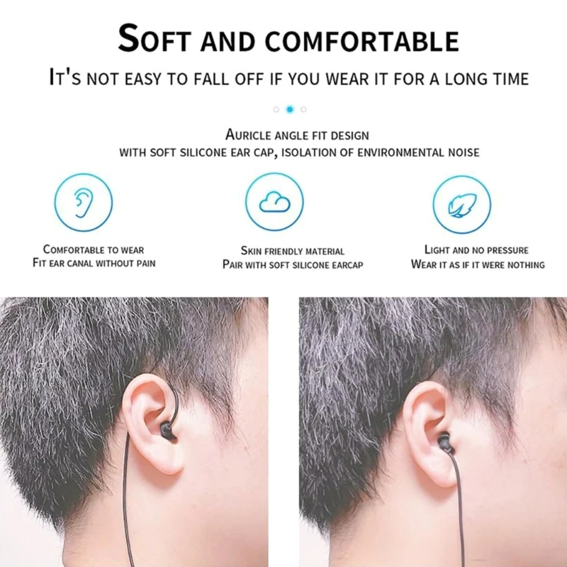 In Ear Single Earbud Headset 3.5mm Headphone Single Side Earphone Noise-cancellation Ear Bud for One Ear