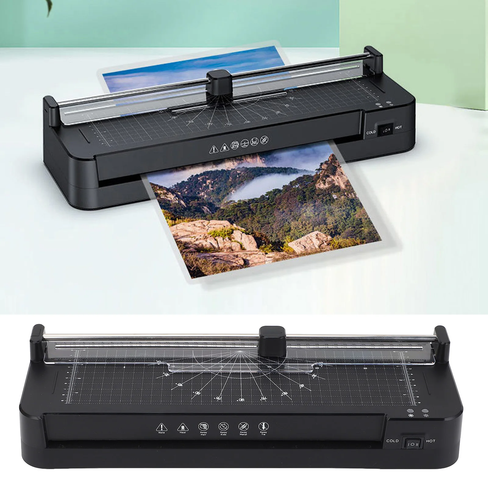 

【New】FN337 Compact Laminator with Trimmer Laminating Machine for A3-3 Inch Photo Menu Document Drawing 355mm/min