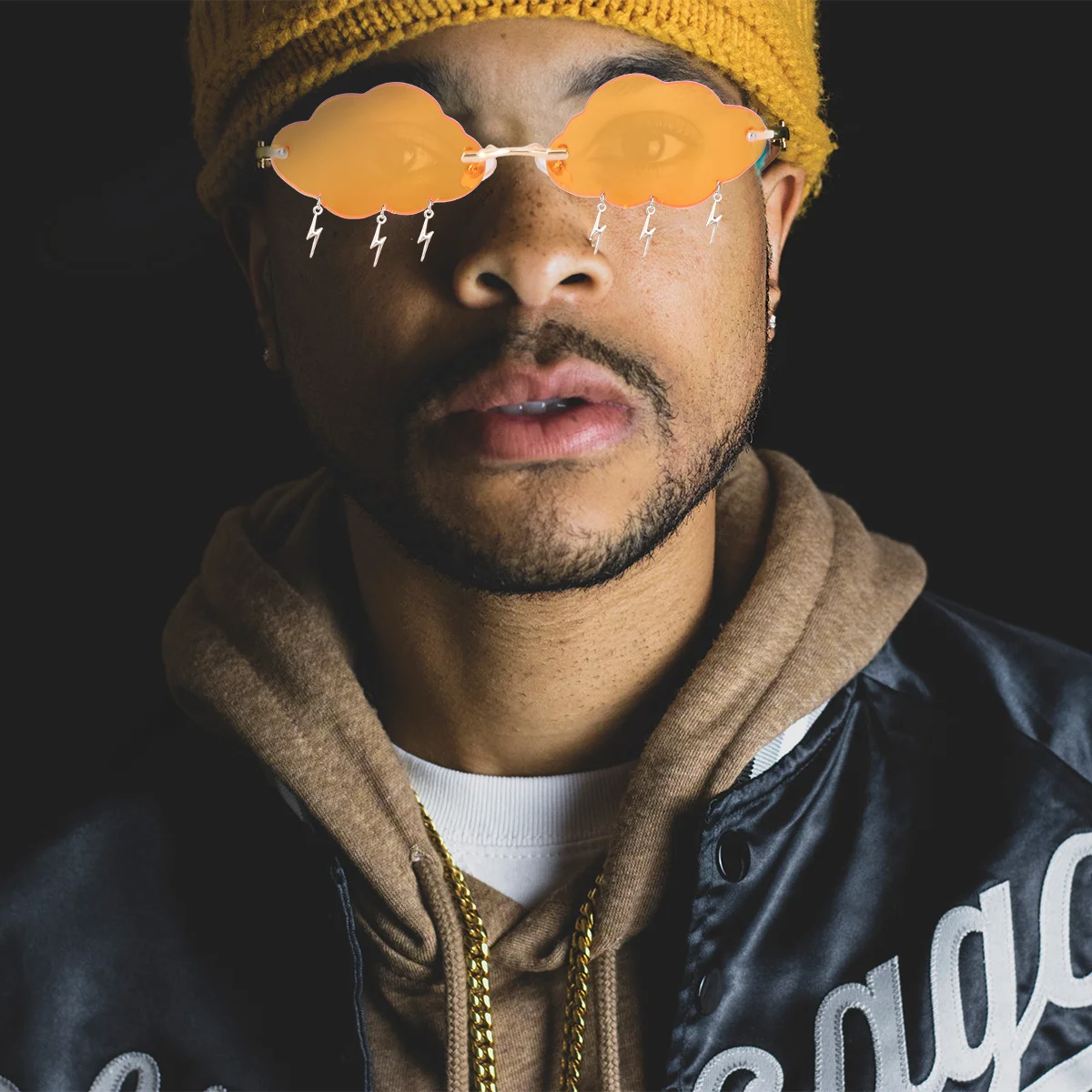 

1Pair Stylish Sunglasses Cloud Tear Design Perfect for Small Face Fashionable Streetwear Accessories Eye Protection