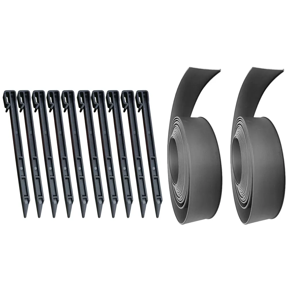 

1 set Black Garden Edging Fence PE Material High Temperature Resistance Anti Oxidation Landscape Lawn Flexible Use