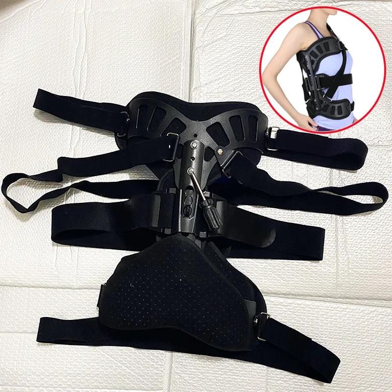 1Set Adjustable Scoliosis Posture Correcto-Medical Back Postoperative Recovery Support-Aluminium Alloy Breathable Fixed Spinal