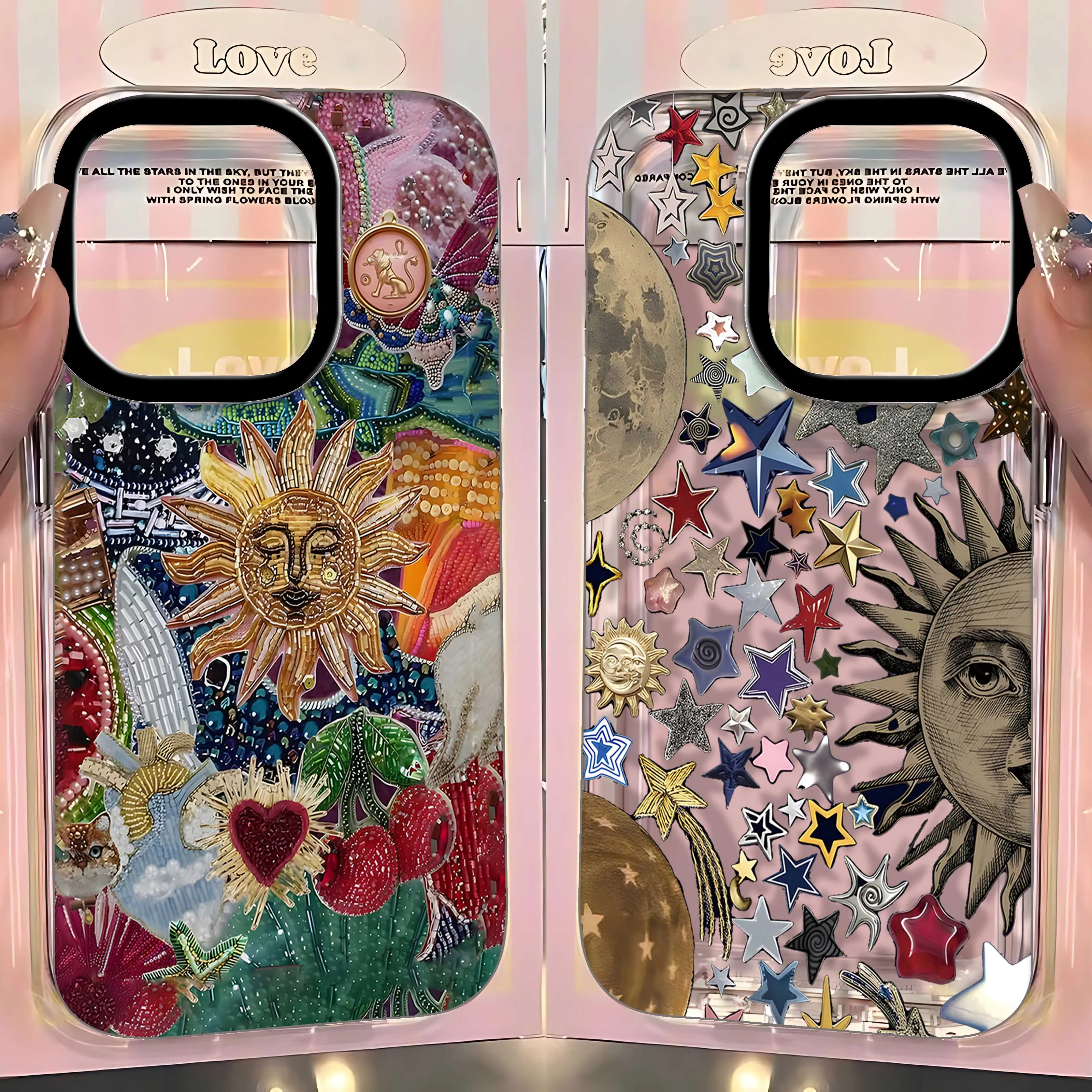 Luxury Abstract Sun Phone Case for Oppo A60 A2 A1 A98 A96 A78 A97 A76 A36 A55 A16 A16s A31 A92 4G 5G Clear TPU Back Cover