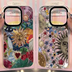 Luxury Abstract Sun Phone Case for Oppo A60 A2 A1 A98 A96 A78 A97 A76 A36 A55 A16 A16s A31 A92 4G 5G Clear TPU Back Cover