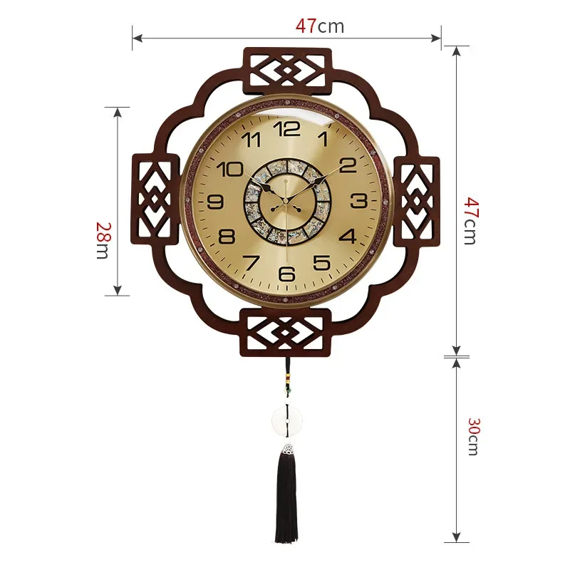 Chinese Style Big Clocks Wall Home Decor Gold Modern Gorgeous Wall Clocks Decorating Items Orologio Da Parete Home Furniture