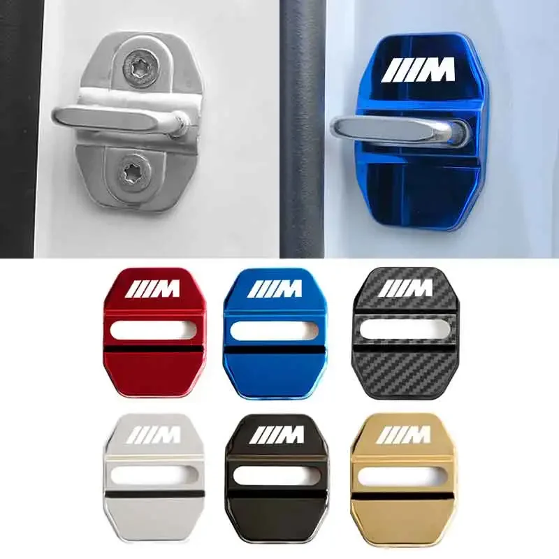 4PCS For BMW Car Door Lock Cover Auto Emblems M Power Performance M3 M5 X1 X3 X5 X6 E46 E39 E36 E60 E90 Car Accessories styling