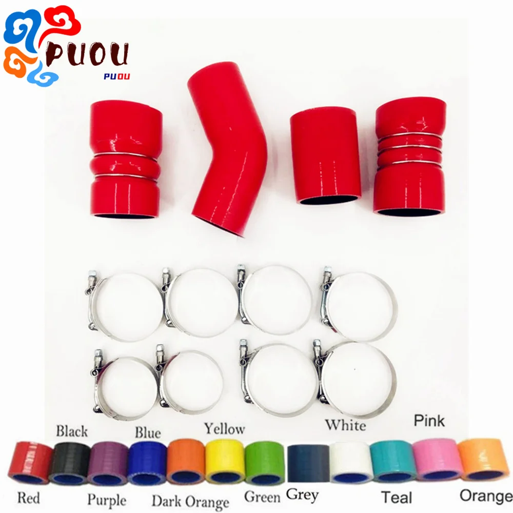 

Fit 2003-2007 Ford 6.0L F250 F350 F450 F550 Turbo Intercooler Boot CAC Silicone Hoses Kit