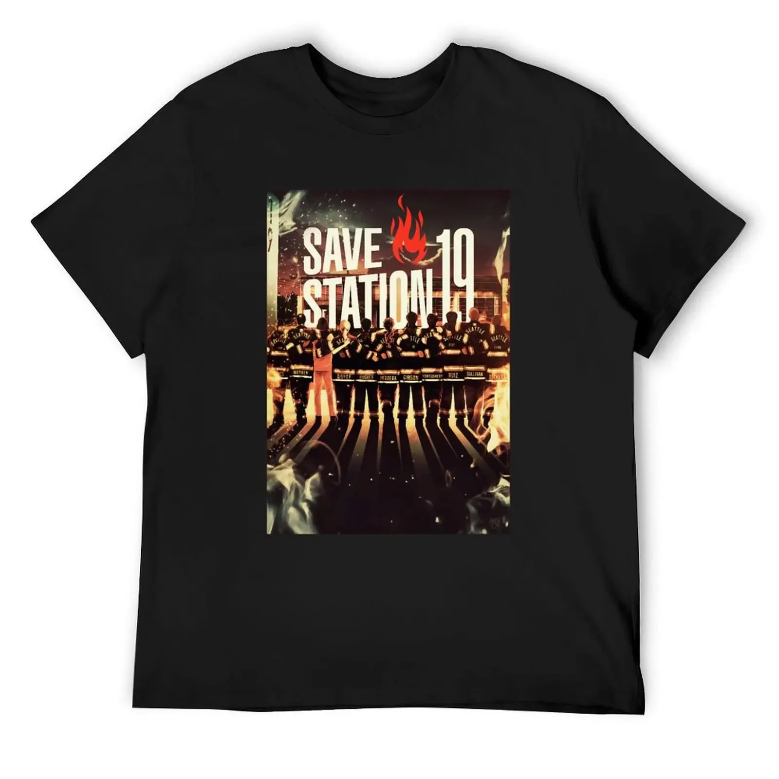 

Save Station 19 Poster T-Shirt tops cotton graphic tees plus size tops graphic tee shirt funny t shirts for men