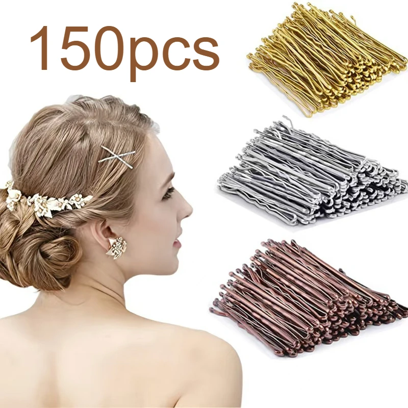 150Pcs/set 5 Colors 5cm Wavy Shape Hair Pin Clips Women Hairpins Accessories for Bride Wedding Headpiece Head Jewelry Decoration