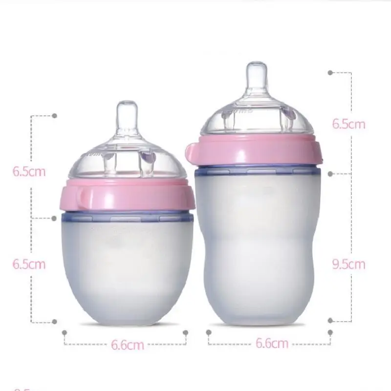 Silicone baby silicone bottle / water bottle / imitation breastmilk design / 0-4 years old full silicone bottle