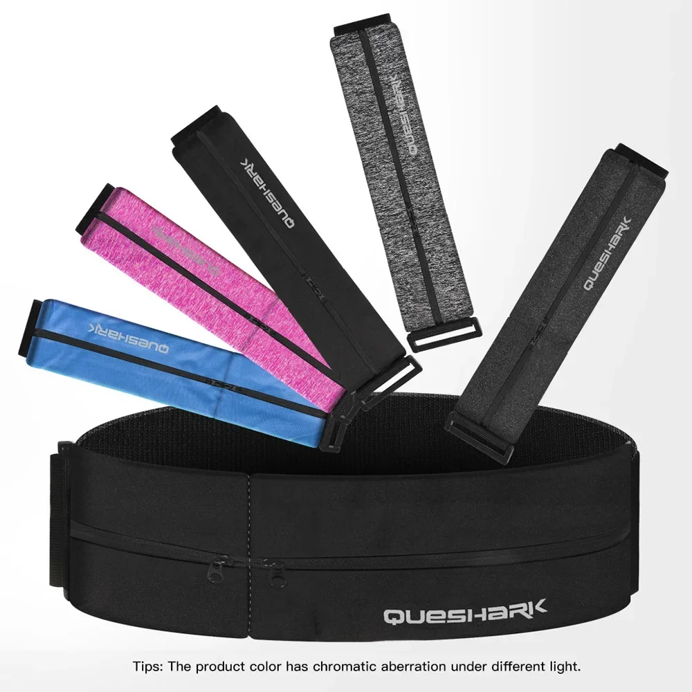 Ceinture de coulée réglable avec logo personnalisé, poche à double fermeture éclair, sac de taille, portefeuille pour téléphone, sac de jogging, course à pied, gym, yoga