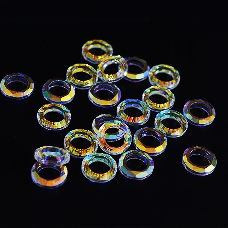 14/30mm Crystal Beads AB Color Glass Annular Ring Beads for Jewellery Making DIY Jewelry Beads Necklaces Earrings Accessories